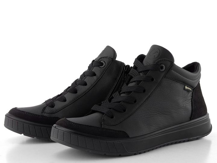 Ara kotníkové tenisky se zipem a membránou černé Rom 12-50030-01