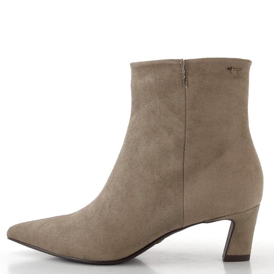 Tamaris elegantní textilní kotník na podpatku taupe 1-25383-47
