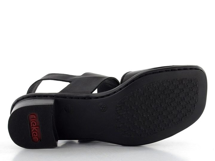 Rieker černé sandály s variabilní šířkou 62663-01