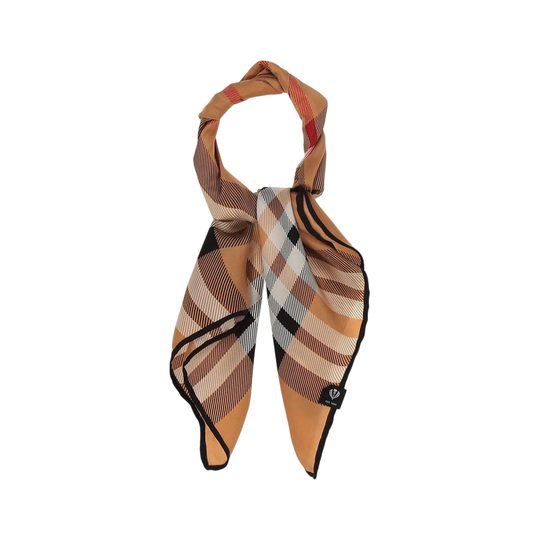 Fraas hedvábný šátek s károvaným vzorem camel 612008-180