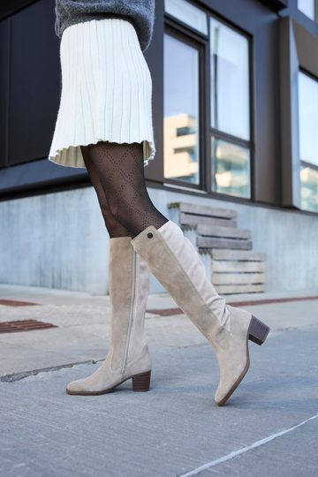 Rieker béžové kozačky se strečí Y2050-60