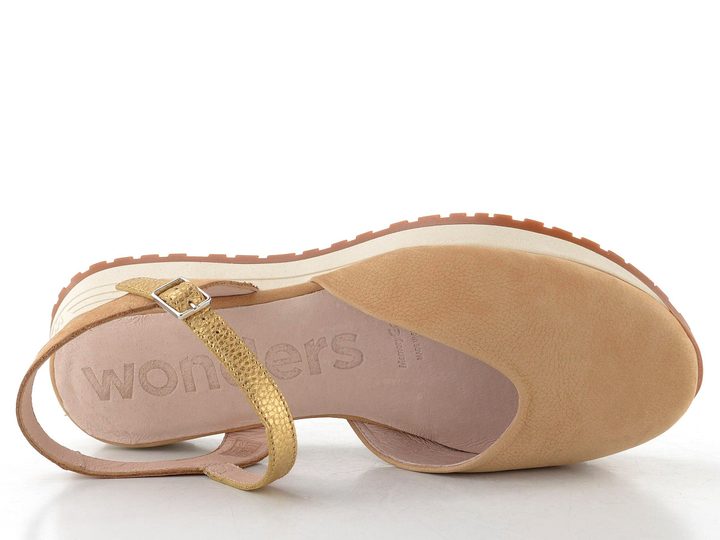Wonders sandály s plnou špičkou sand/oro A-4804