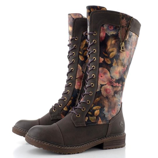 Rieker šnurovacie čižmy s membránou mud/ozean-multi/schwarz-antik 94731-91