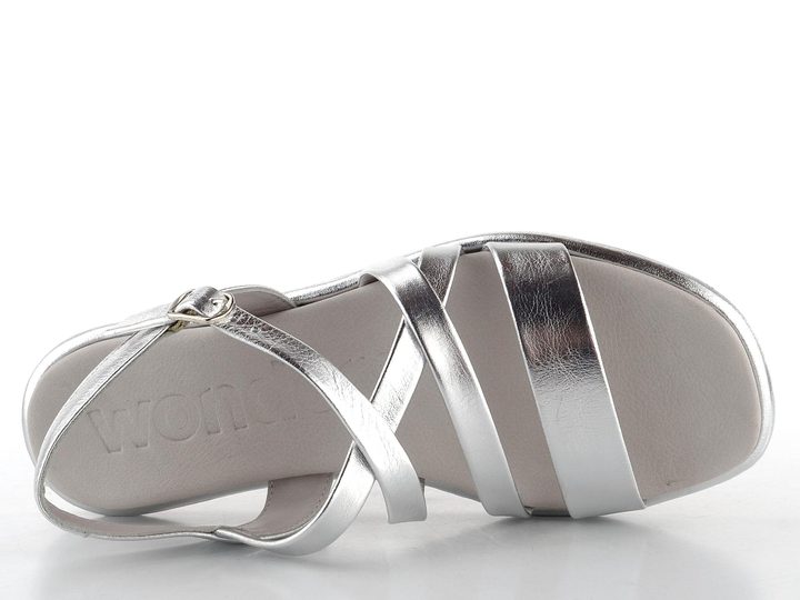 Wonders metalické sandály Silver AT-3402