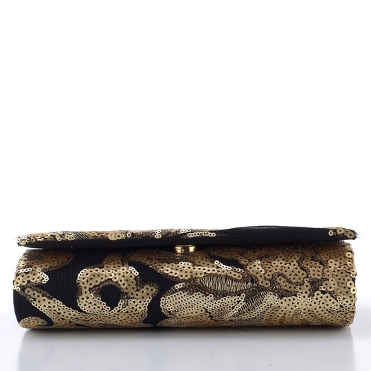 Bulaggi černé společenské psaníčko s flitry Flower gold BU-32690