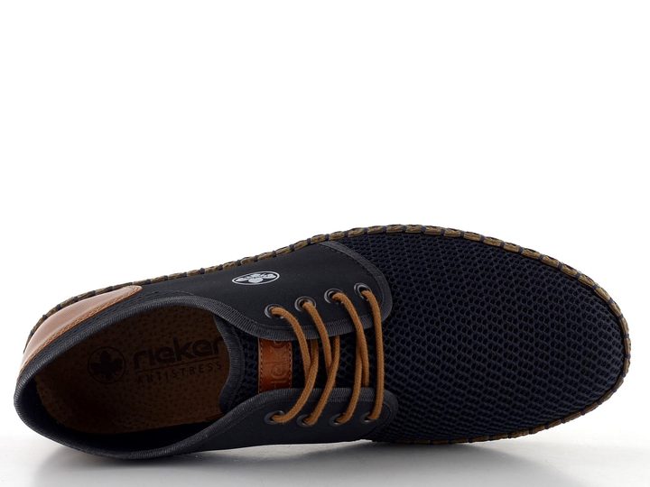 Rieker vzdušné šnurovacie poltopánky tmavo modré B5249-14