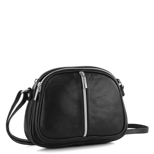 Kabelka crossbody kožená čierna