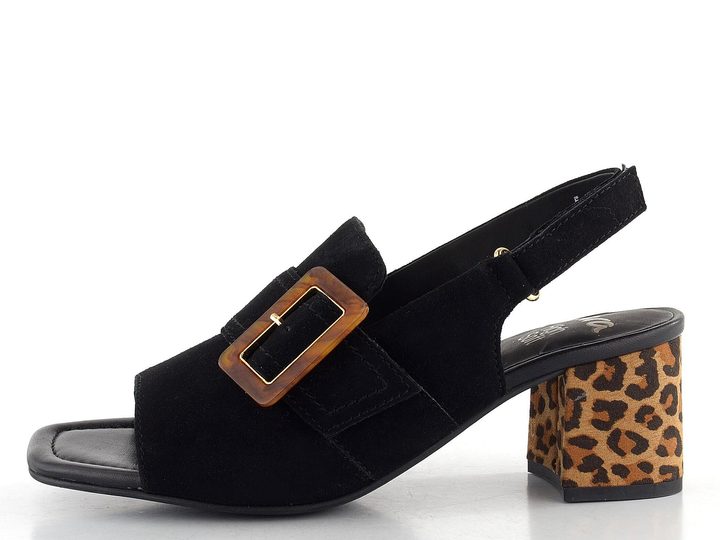 Ara dámske širšie sandále na podpätku Brighton Black 12-20508-01