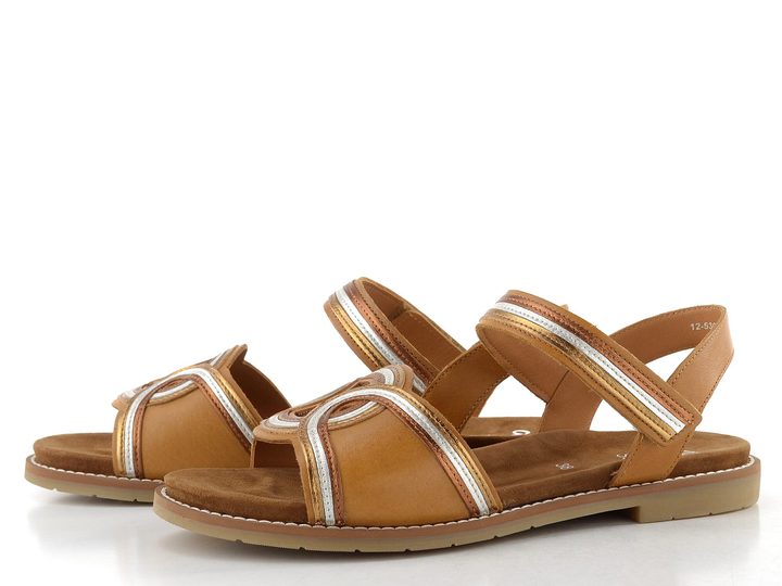 Ara dámské sandály Elba cognac/whisky/silver/bronce 12-53604-09