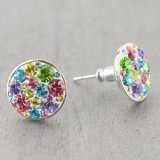 Souprava náhrdelník s náušnicemi na puzetu barevný Preciosa Multi