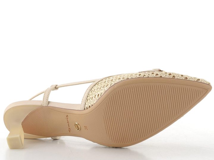Tamaris proplétané lodičky s volnou patou ivory 1-29634-44