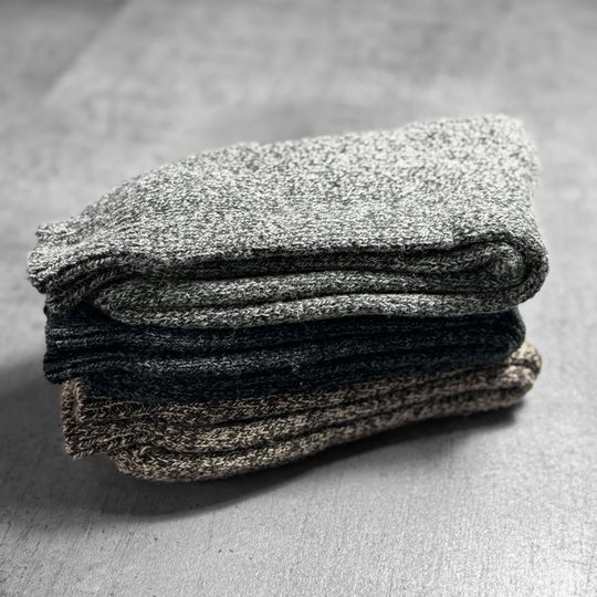 Pánské extra teplé ponožky s vlnou 3 páry šedá/antracit/hnědá 20550