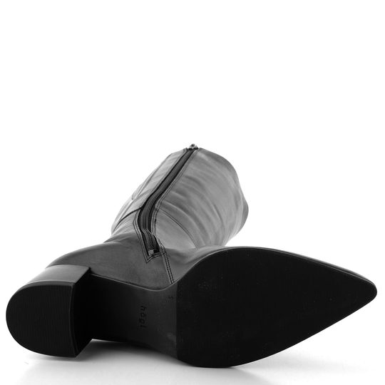 Högl hladké kožené kozačky černé 0-104723-0100