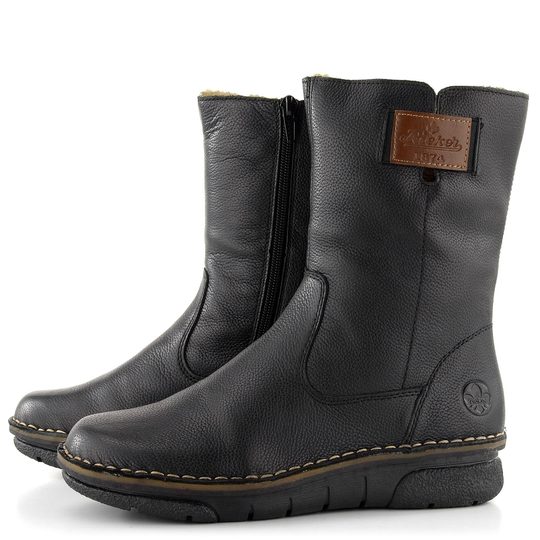 Rieker vyšší kotník se zipem černý 73350-00