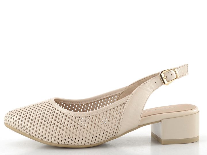 Caprice prodyšné lodičky s volnou patou cream nappa 9-29602-44