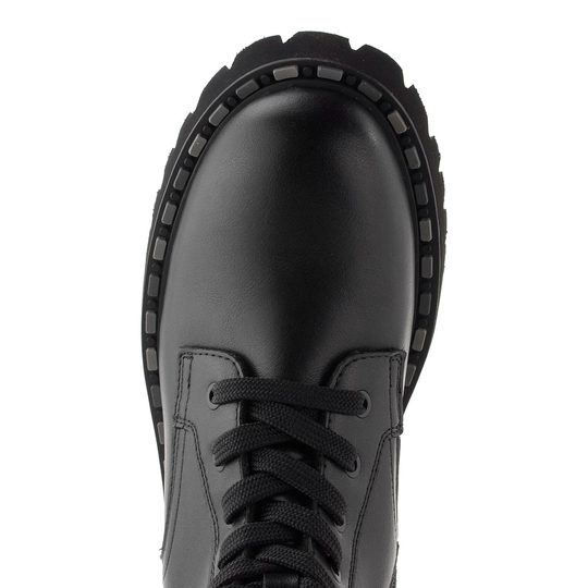 Mustang šněrovací kotník na hrubé podešvi black 15M0302007