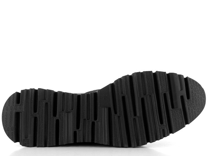Wonders lakované slip-on polobotky na klínku Negro C-7311