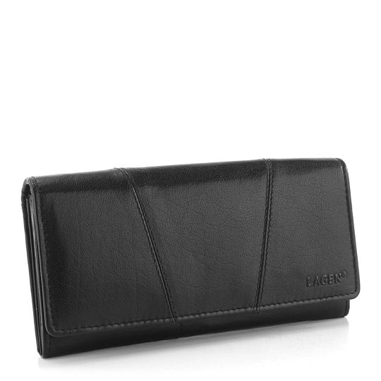 Dámská peněženka podlouhlá kožená černá PWL-388-Black