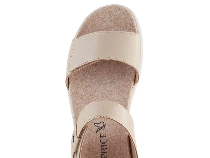 Caprice sandály s vyměnitelnou stélkou Cream Perlato 9-28701-42