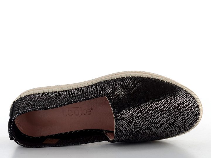 Looke kožené mokasíny Lydia černé se vzorem L0852_28
