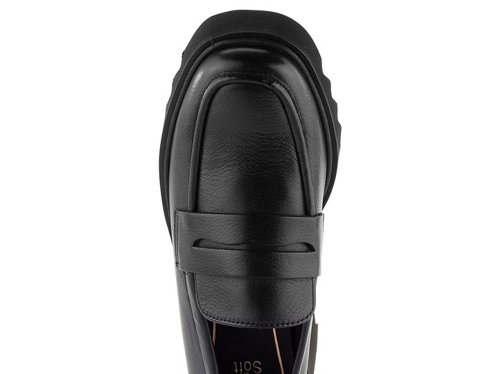 Ara kožené mokasíny na hrubé podešvi Paris-Sport Schwarz 12-21502-01