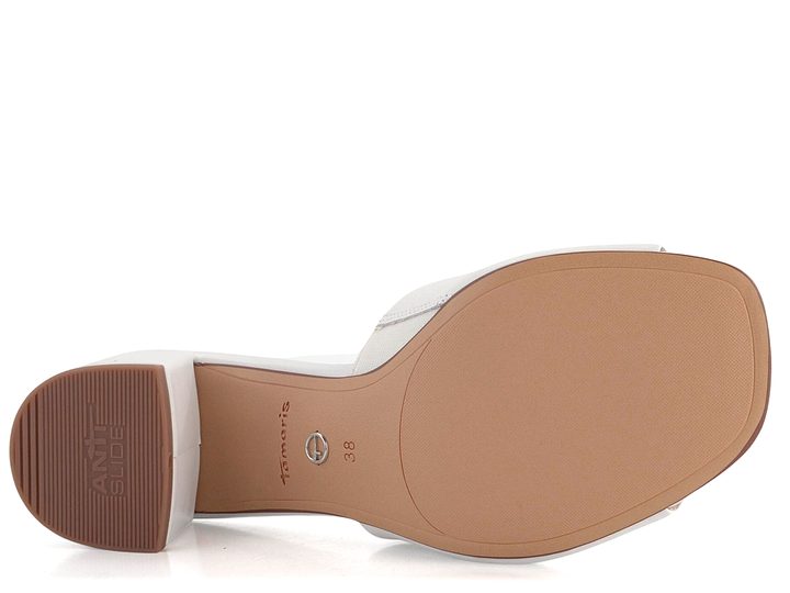 Tamaris kožené pantofle na podpatku White 1-27204-42