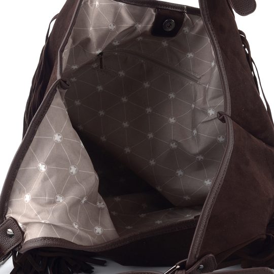 Rieker shopper kabelka s třásněmi tmavě hnědá H1041-25