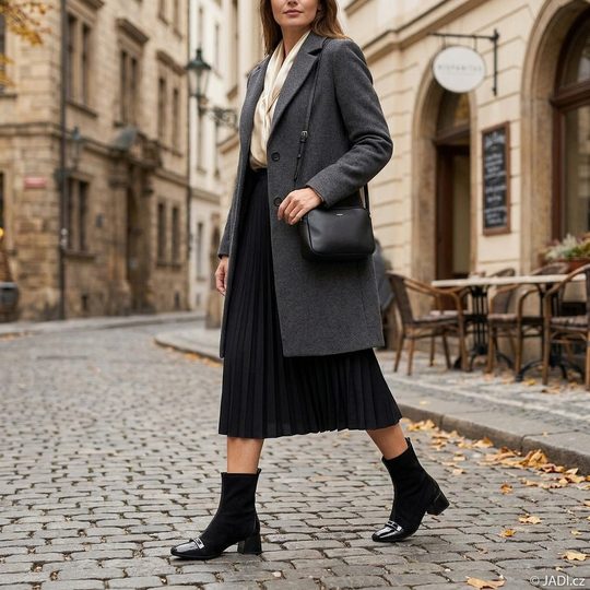 Hispanitas strečový kotník na podpatku Varsovia black HI265016