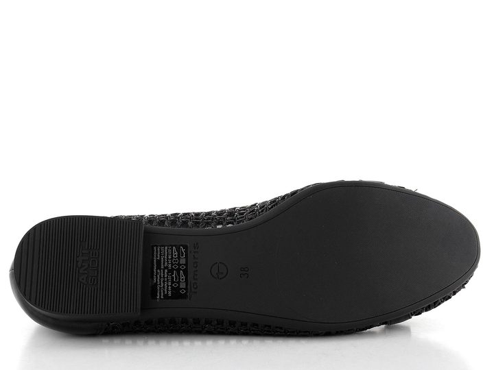 Tamaris baleríny s prerezávaným vzorom Black 1-22138-44