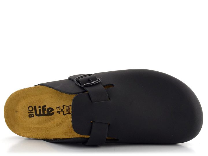 BIO Life fuzbetové pantofle černé s plnou špičkou Lewis 0005.810
