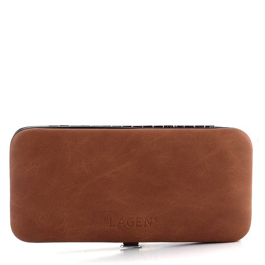 Manikúra s kvalitními nástroji a kovovým rámečkem hnědá 70098