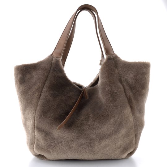 Rieker kožešinková shopper kabelka s etují taupe H1053-64