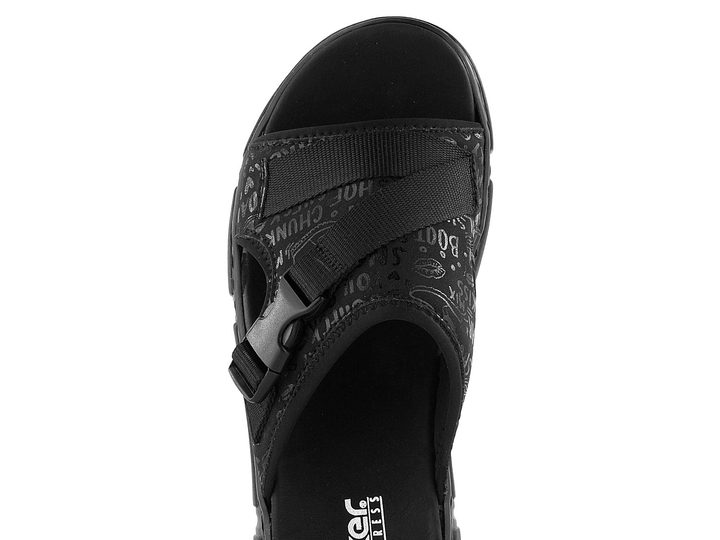 Rieker čierne šľapky s prackou 68990-01