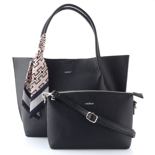 Rieker shopper kabelka so stuhou a vnútornou etue čiernou H1399-00