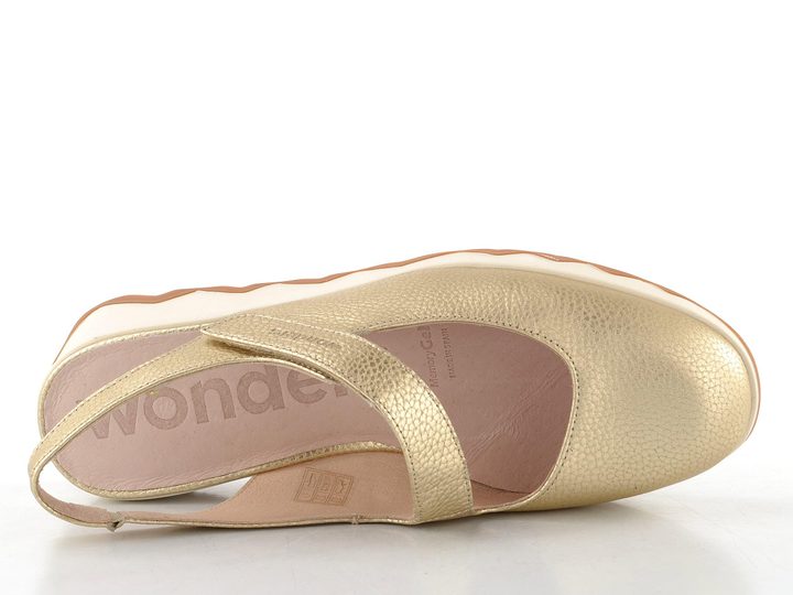 Wonders sandály s plnou špičkou platino C-7622