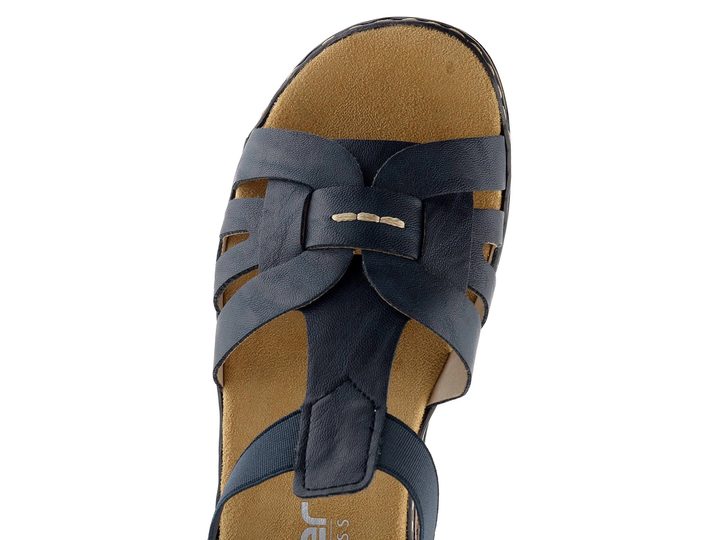 Rieker modré sandále na kline 62918-14