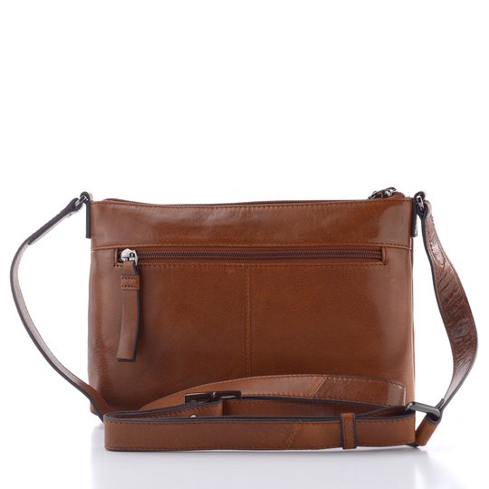 Dámská kožená crossbody kabelka cognac 2525-B-025