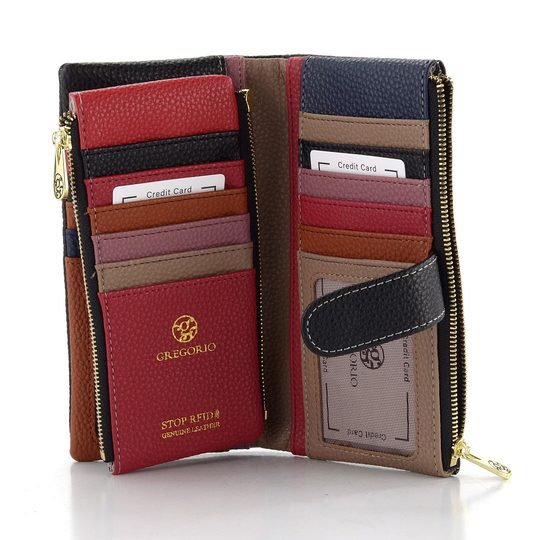 Dámská peněženka s odepínatelným pouzdrem černá/barevná LCY-1949