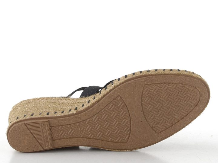 Verbenas sandály s plnou špičkou a klínkem Mila negro 0602050785