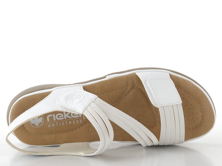 Rieker bílé sandály s gumičkami 64870-81