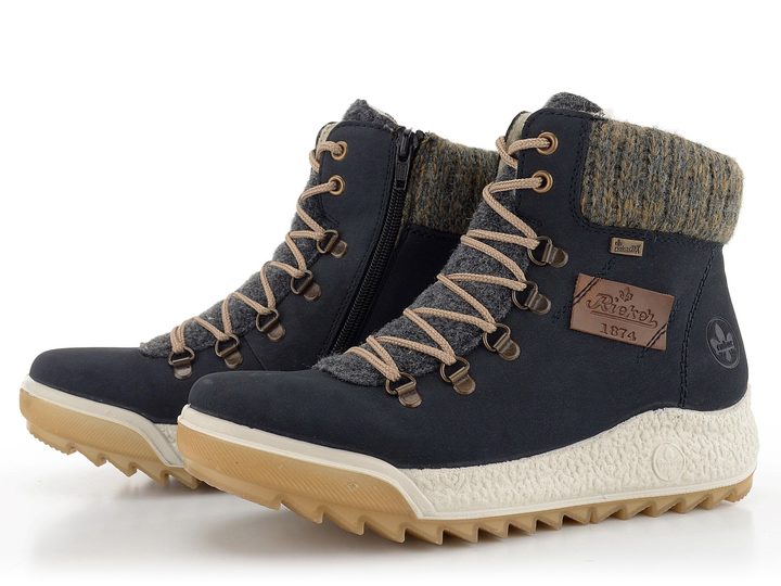 Rieker členková obuv s nápletom a membránou na platforme šedá Y4730-14