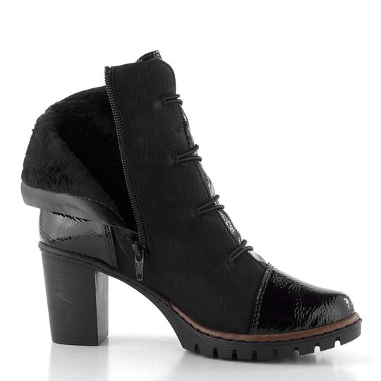 Rieker elegantn členková obuv na podpätku čierna Y2576-00