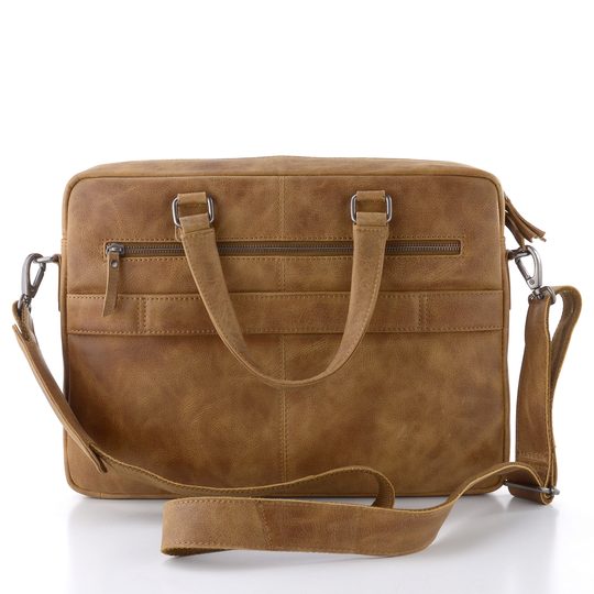 Luxusní kožená business taška camel LG-5007