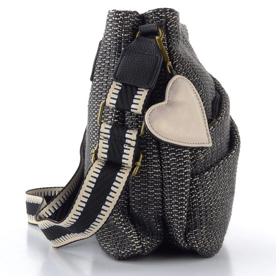 Rieker crossbody kabelka so srdcom schwarz-sand/black H1004-92