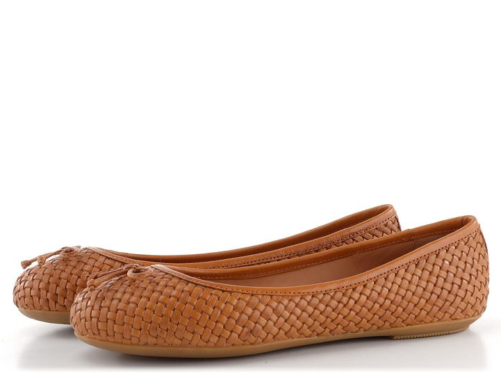 Geox prepletané balerínky s mašličkou Palmaria Brown D35MUA00081C0013
