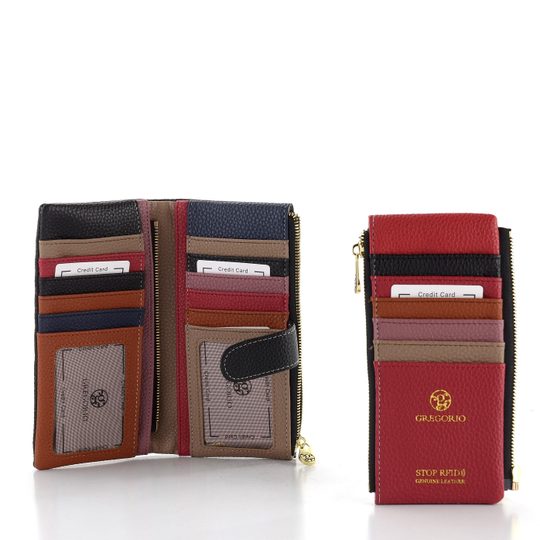 Dámská peněženka s odepínatelným pouzdrem černá/barevná LCY-1949