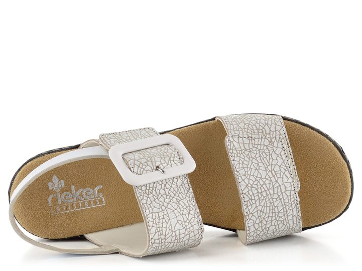 Rieker biele sandále na kline 62950-80