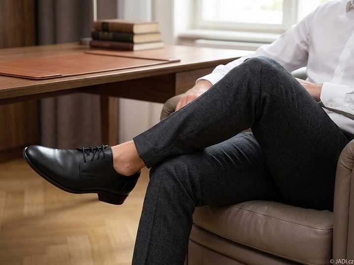 Barton kožené černé polobotky 50419