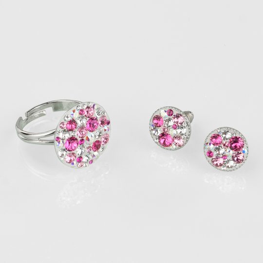 Prsteň Swarovski Elements ružový