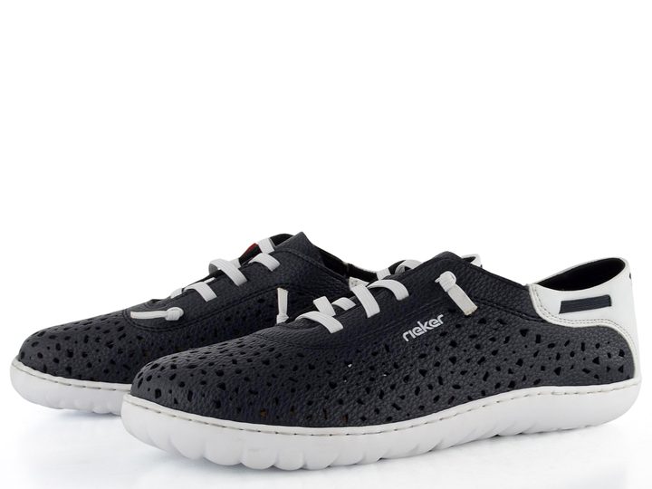 Rieker tmavo modré poltopánky s pružným šnurovaním 52805-14